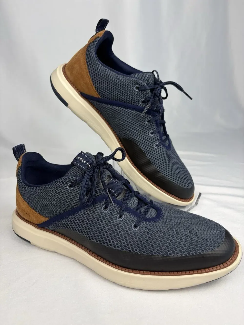 COLE HAAN Grand Atlantic 360 Sneakers Men Size 11 M Blue Mesh Oxford Lace Shoes